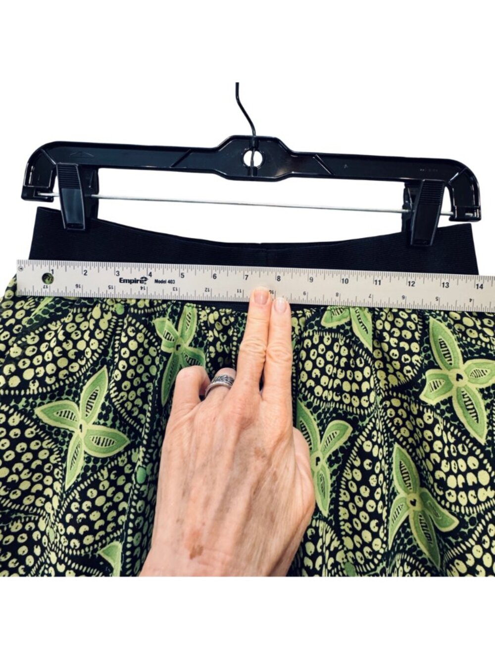Vintage Mossimo Chartreuse and Black Floral Mini Skirt Size S Whimsygoth Fairy - Picture 8 of 9